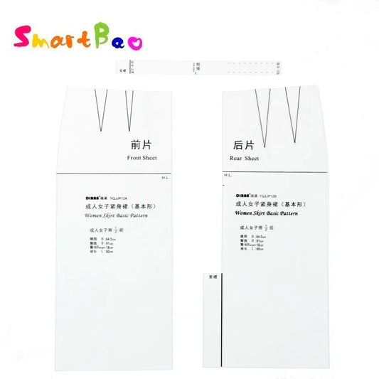 نمط فستان كلوكور الأساسي 1:1 لخياطة فستان مدرسي نسائي بتصميم مسطرة تنورة قالب كتلة خياطة نمط تنورة ضيقة YQJJP11