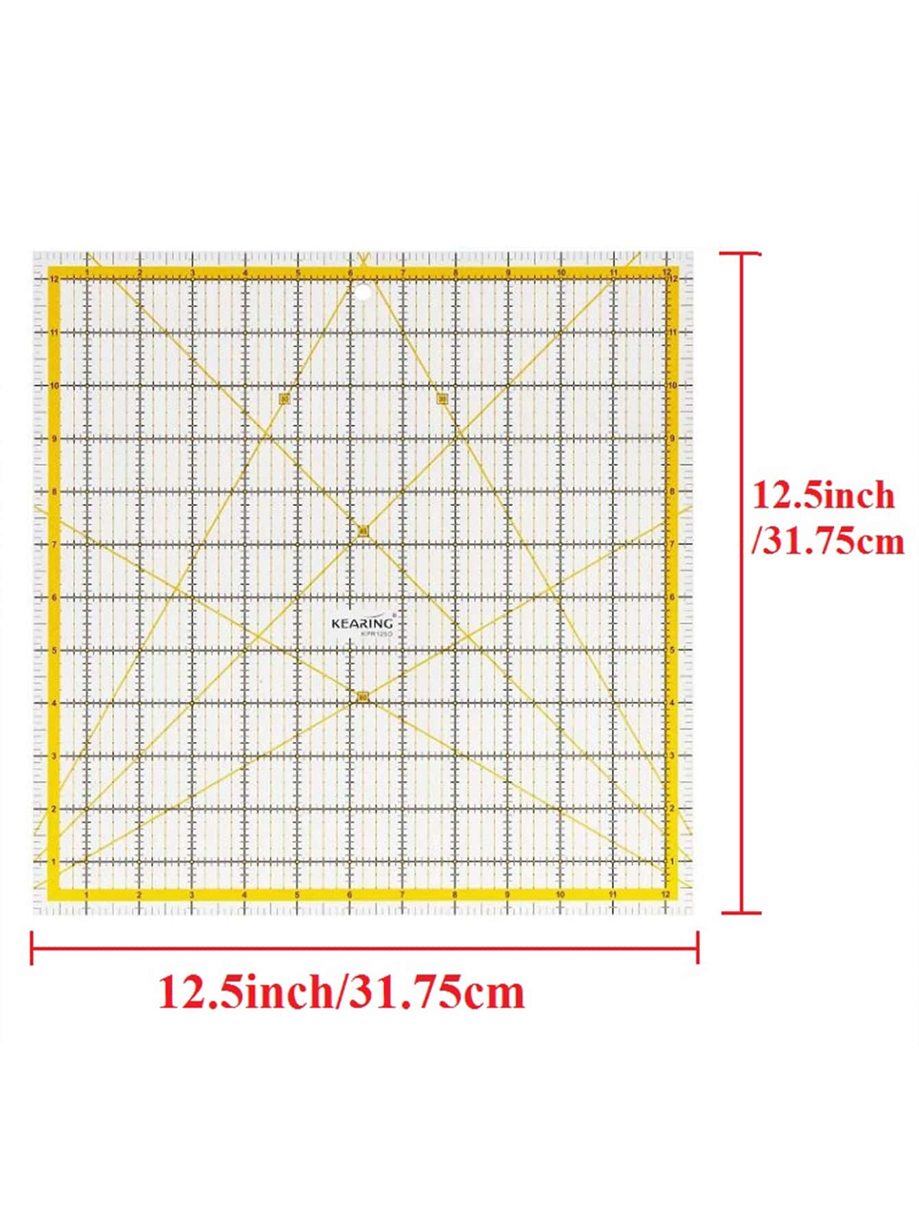 مسطرة مربعة من الأكريليك مقاس 12.5 بوصة