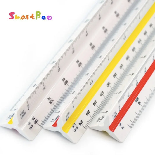 مسطرة مثلثة بمقياس 30 سم من كلوكور، مسطرة تصميم للرسم المعماري، مثالية للمهندسين المعماريين والمهندسين والمدرسة والمنزل والمكتب، مقياس متنوع، 6 أحجام