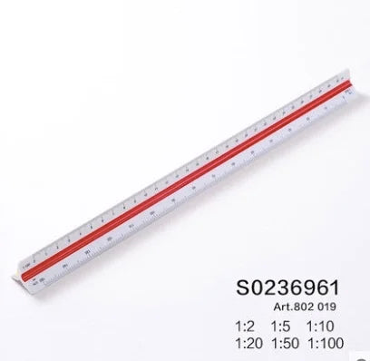 Clocore 30cm Triangular Scale Ruler Architectural Drawing Design Ruler Ideal for Architects, Engineers, School Home and Office Variety Scale 6 Sizes