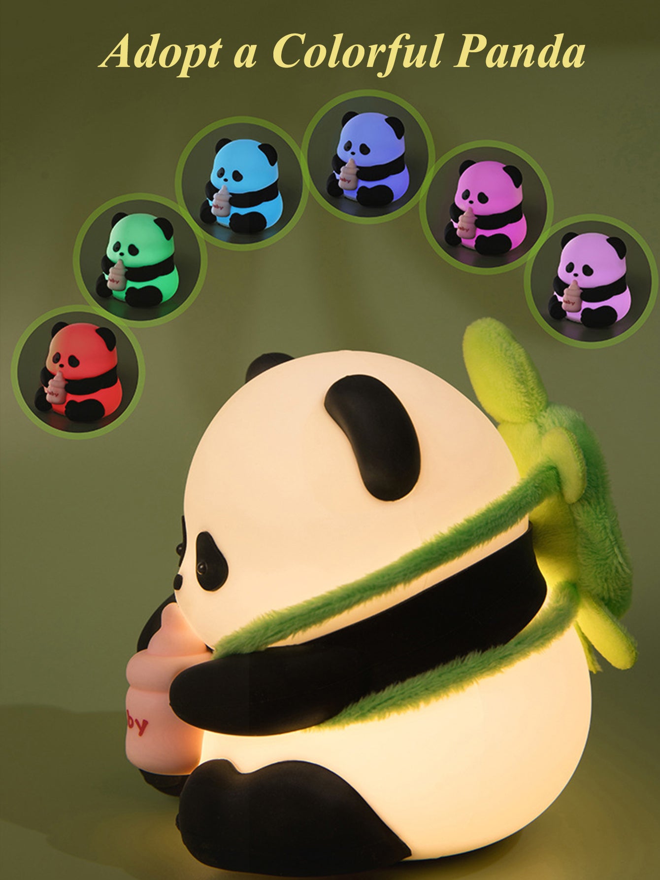Adorable Panda Silicone Night Light: Soft and Squeezable, Shape-Shifting, Gentle Glow, Timer Sleep Mode, Adjustable Brightness, Color-Changing