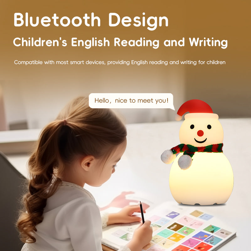 مصباح ليلي لطيف على شكل رجل ثلج لعيد الميلاد - مصباح لمس قابل لإعادة الشحن عبر USB، هدية جو متغير اللون مع سيليكون ناعم، سطوع قابل للتعديل، مؤقت لمدة 30 دقيقة