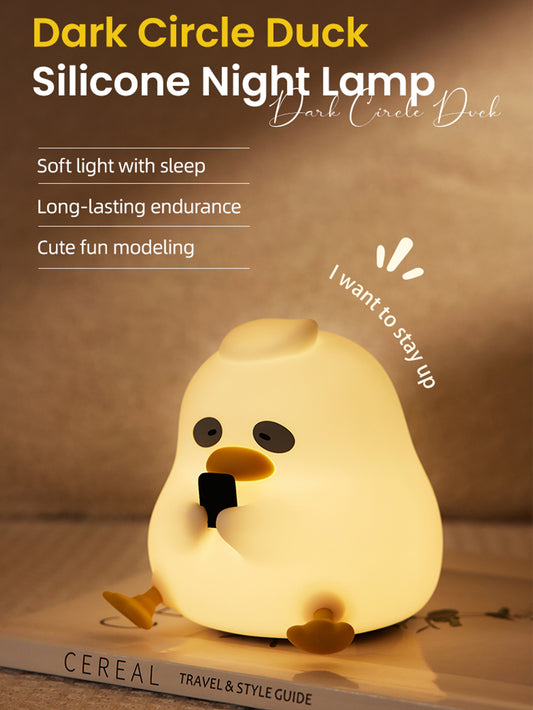 Adorable Silicone Duck LED Night Light - Rechargeable Tap Control, Adjustable Brightness, Long Battery Life, Soft Silicone Material