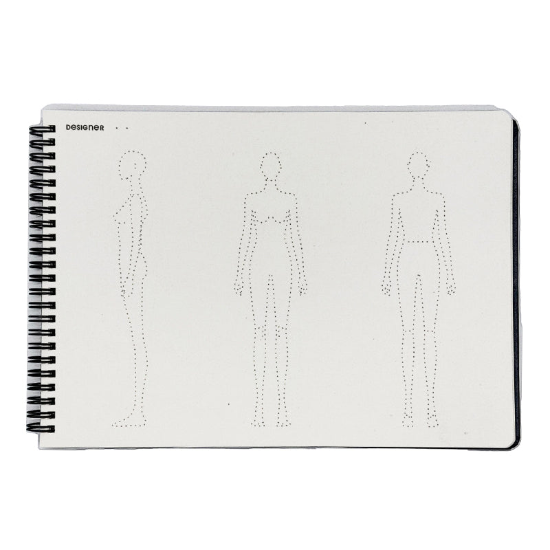 قوالب الرسوم التوضيحية للأزياء - مناظر الجسم الأمامية والجانبية والخلفية لتصميم الملابس الدقيقة