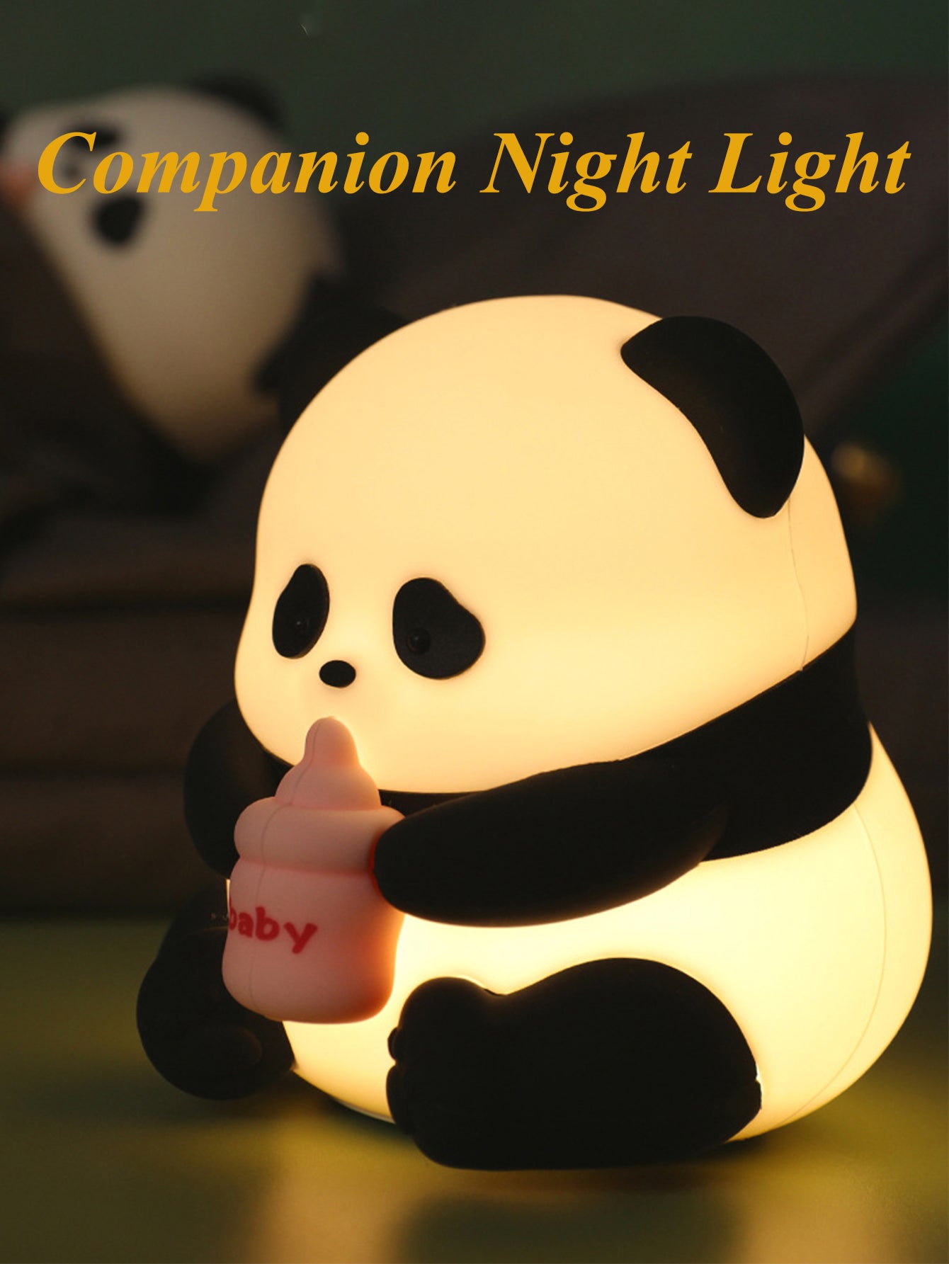 Adorable Panda Silicone Night Light: Soft and Squeezable, Shape-Shifting, Gentle Glow, Timer Sleep Mode, Adjustable Brightness, Color-Changing