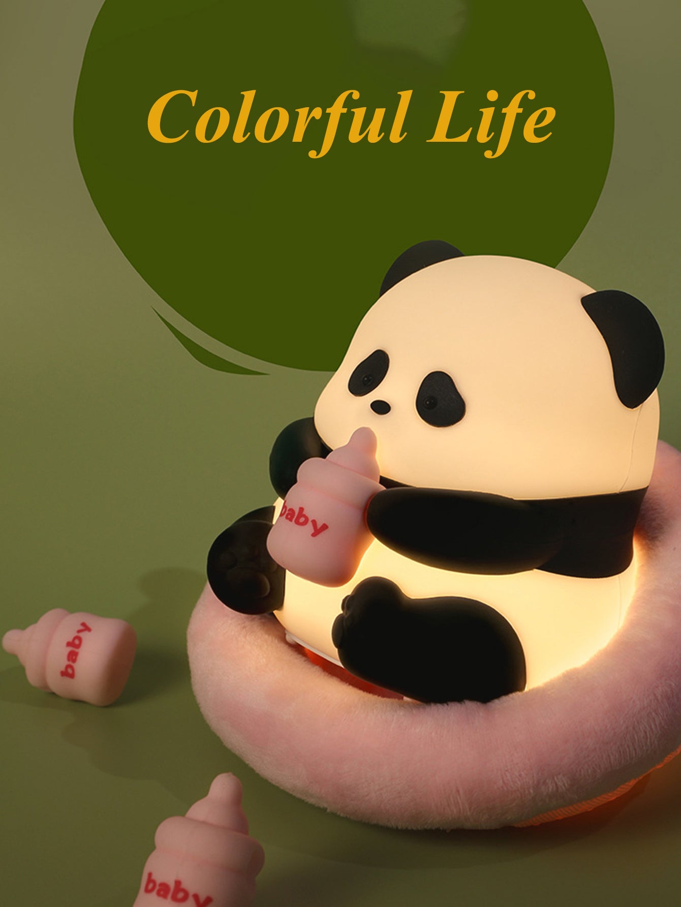 Adorable Panda Silicone Night Light: Soft and Squeezable, Shape-Shifting, Gentle Glow, Timer Sleep Mode, Adjustable Brightness, Color-Changing