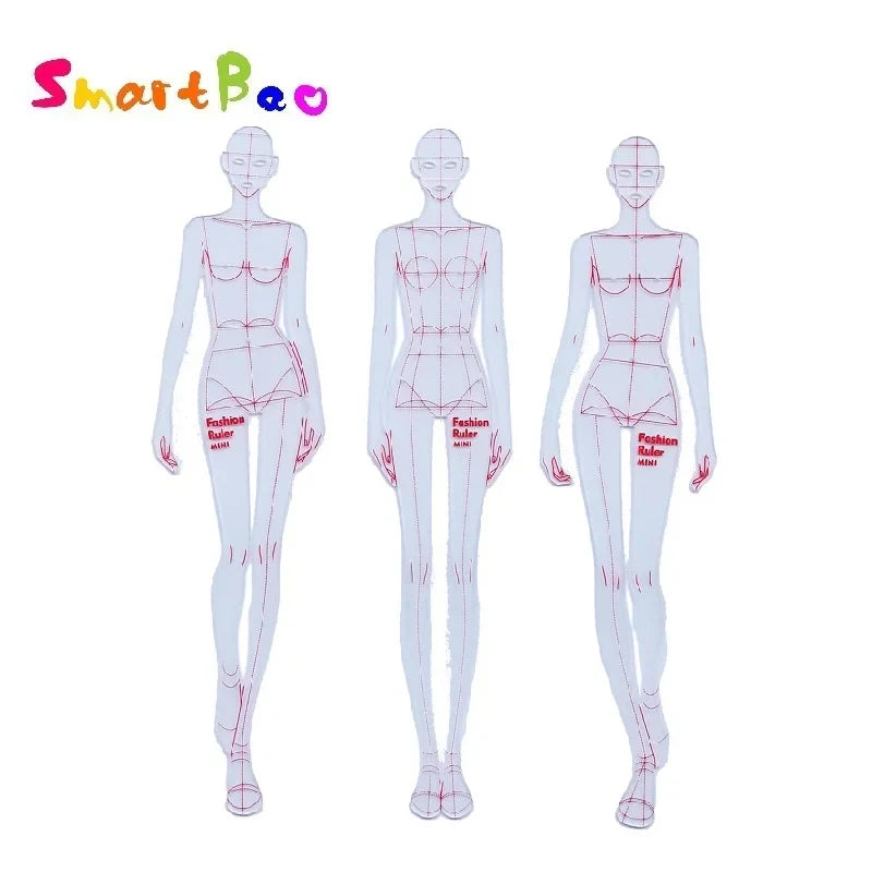 قالب مسطرة Clocore لرسم الأزياء، قالب يُستخدم لرسم عارضات الأزياء، أدوات أساسية لمصممي الأزياء