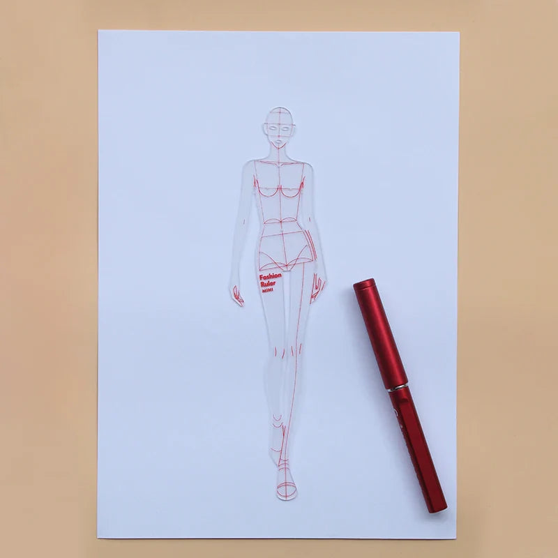 قالب مسطرة Clocore لرسم الأزياء، قالب يُستخدم لرسم عارضات الأزياء، أدوات أساسية لمصممي الأزياء