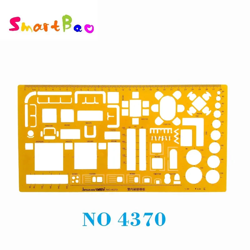 Clocore Plastic Drawing Template Ruler Kit Building Geometric Drawing Ruler for Drafting Illustrations Architecture Wholesale