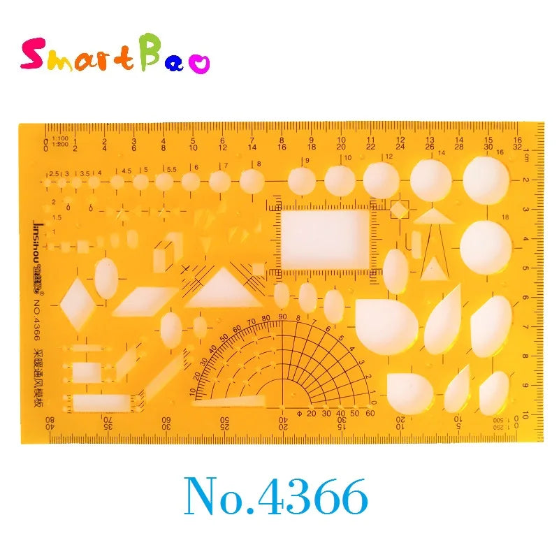 Clocore Plastic Drawing Template Ruler Kit Building Geometric Drawing Ruler for Drafting Illustrations Architecture Wholesale