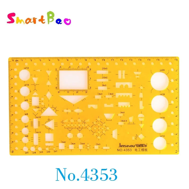 Clocore Plastic Drawing Template Ruler Kit Building Geometric Drawing Ruler for Drafting Illustrations Architecture Wholesale