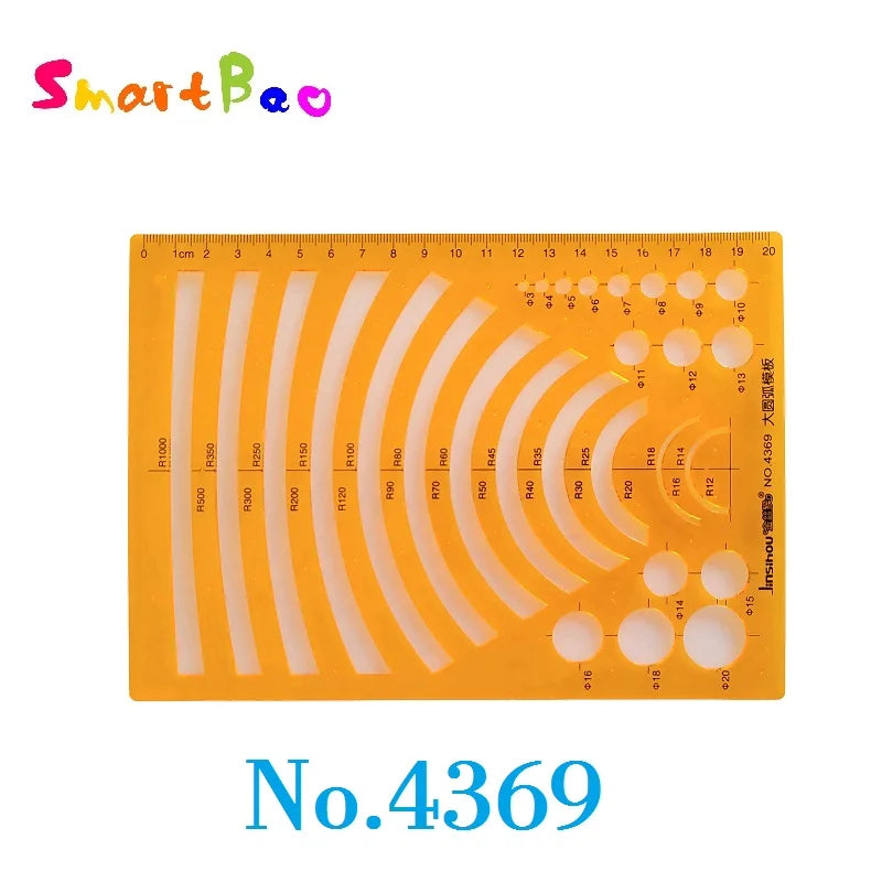 Clocore Plastic Drawing Template Ruler Kit Building Geometric Drawing Ruler for Drafting Illustrations Architecture Wholesale