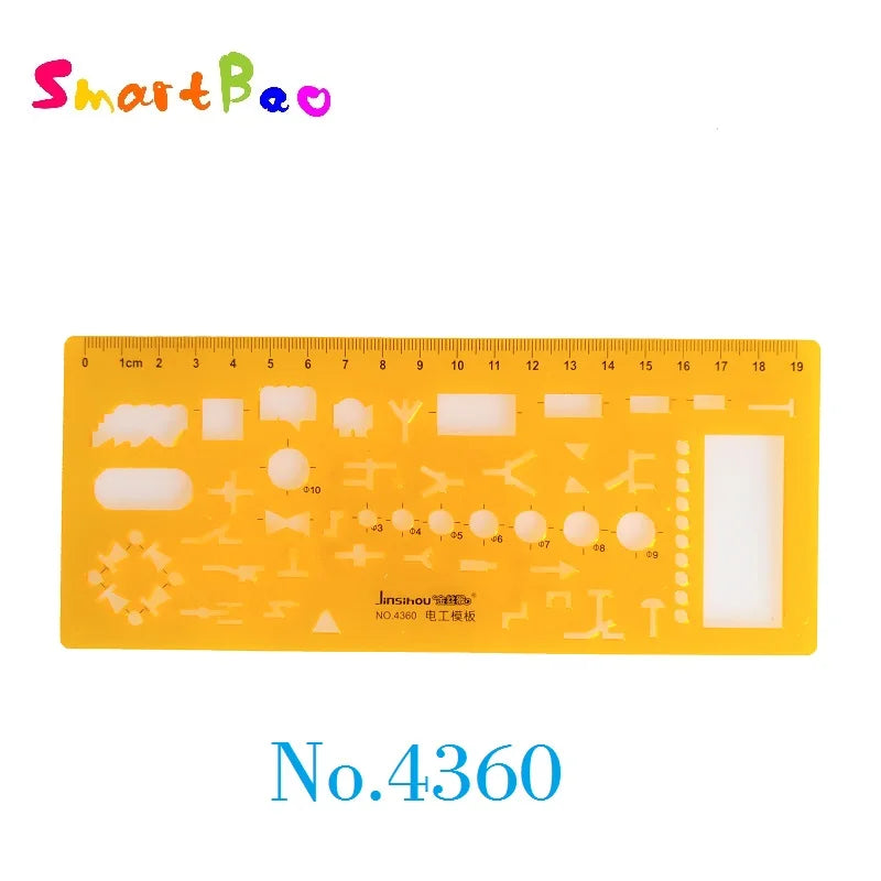 Clocore Plastic Drawing Template Ruler Kit Building Geometric Drawing Ruler for Drafting Illustrations Architecture Wholesale