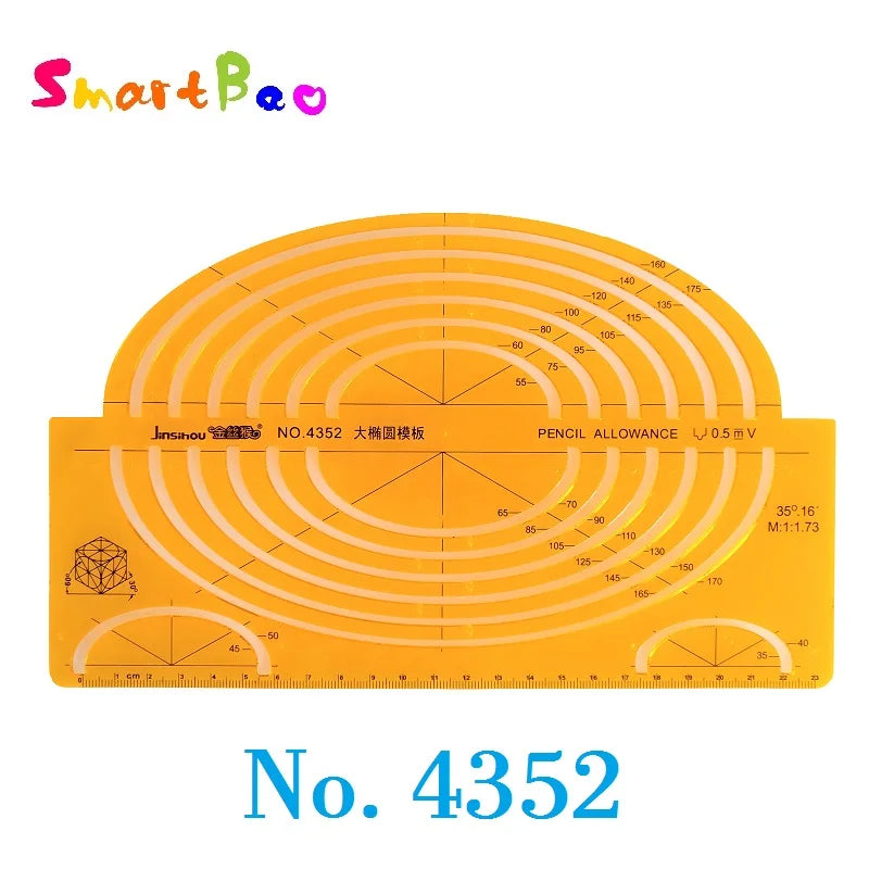 Clocore Plastic Drawing Template Ruler Kit Building Geometric Drawing Ruler for Drafting Illustrations Architecture Wholesale