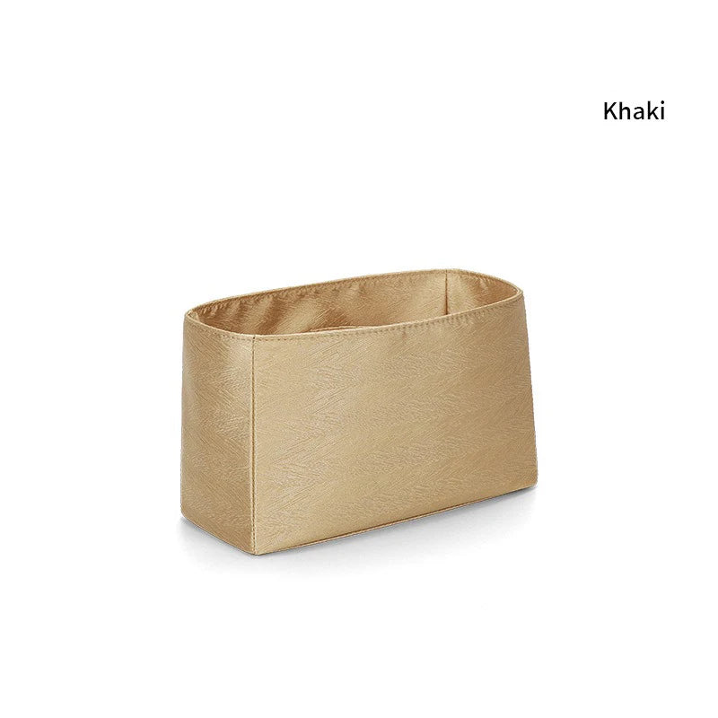 Premium Insert Organizer - Luxury Twill Satin Makeup Pouch & Storage Bag, Multi-Purpose Handbag Organizer with Structure Support & Lining Protector for Purse, Tote, Designer Bags