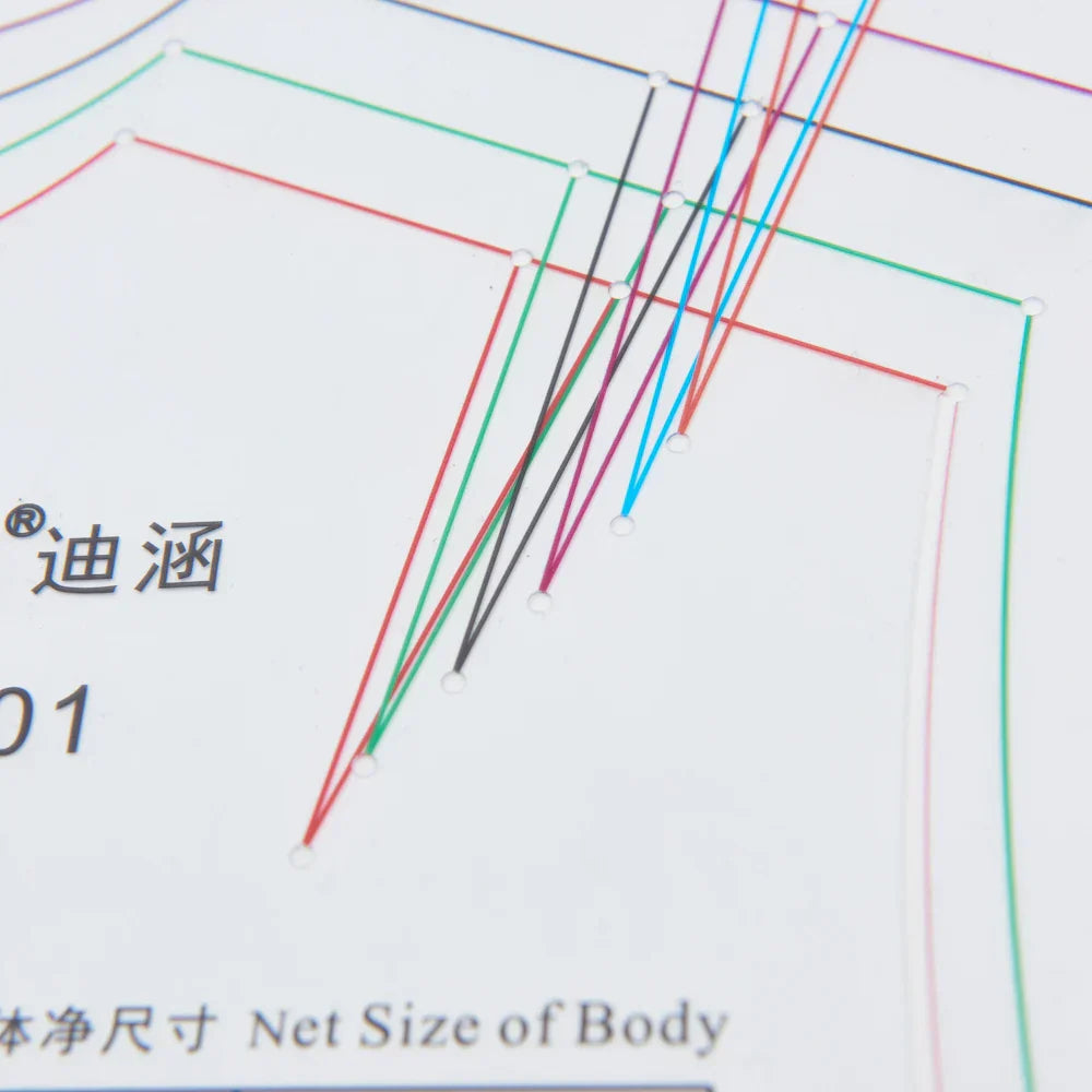 Mordern Cheongsam Sewing Pattern Transparent Plastic Basic Paper Pattern of Qipao with Multi-sizes in One Set Designer Chinese Cheongsam