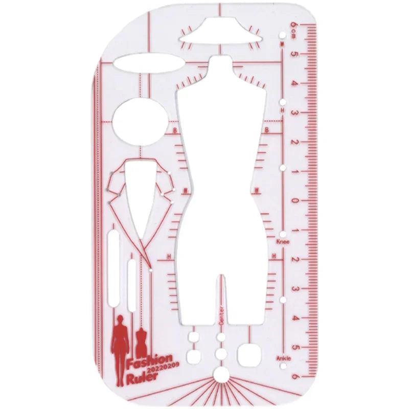 Clocore Fashion Design Croquis Template - Fashion Illustration Ruler for Beginners, Perfect for Clothing Drafting & Hand Drawing