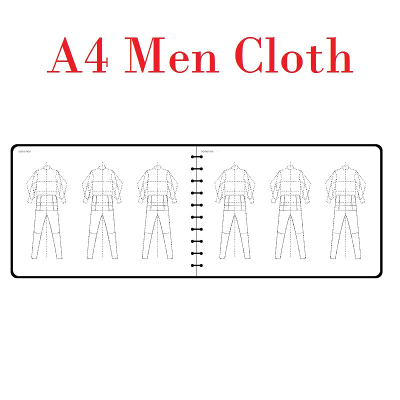 Clocore A5 Women Fashion Design Sketchbook Human Body Template A4 Men Sketch Style Renderings Clothing Designer Tools 50 sheet paper(120g)