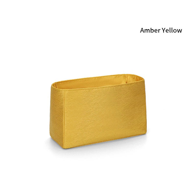 Premium Insert Organizer - Luxury Twill Satin Makeup Pouch & Storage Bag, Multi-Purpose Handbag Organizer with Structure Support & Lining Protector for Purse, Tote, Designer Bags