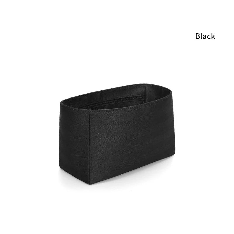 Premium Insert Organizer - Luxury Twill Satin Makeup Pouch & Storage Bag, Multi-Purpose Handbag Organizer with Structure Support & Lining Protector for Purse, Tote, Designer Bags