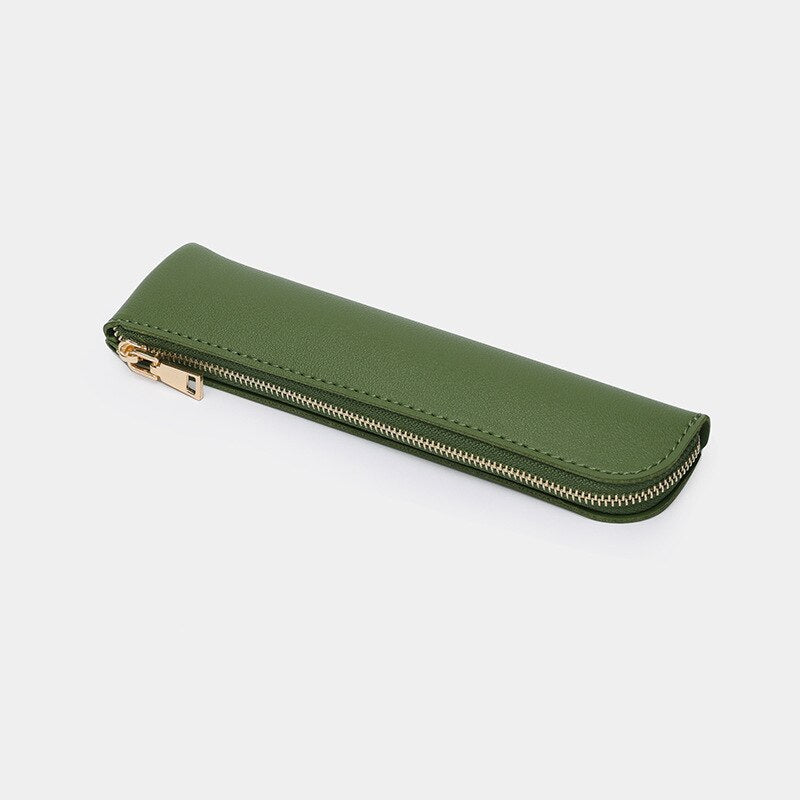 Slim PU Leather Pencil Case Cosmetic Brush Bag| Versatile & Stylish | Multiple Colors Available