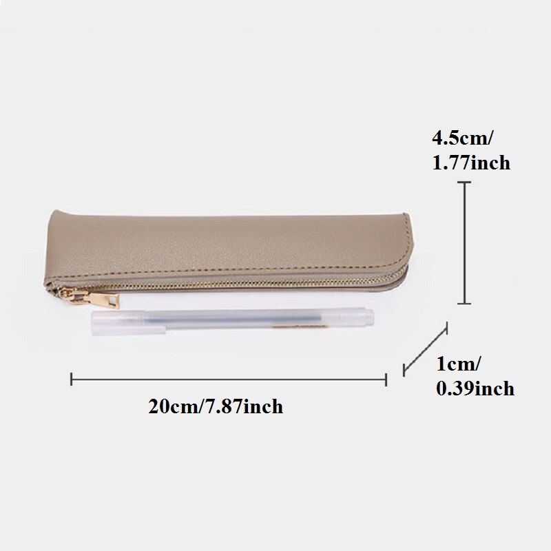 Slim PU Leather Pencil Case Cosmetic Brush Bag| Versatile & Stylish | Multiple Colors Available