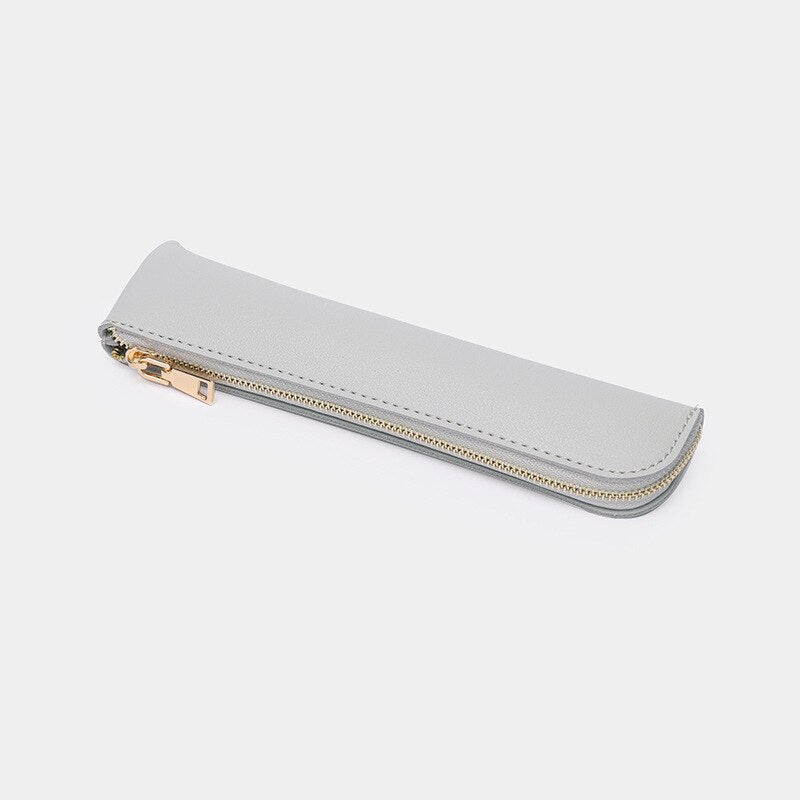 Slim PU Leather Pencil Case Cosmetic Brush Bag| Versatile & Stylish | Multiple Colors Available