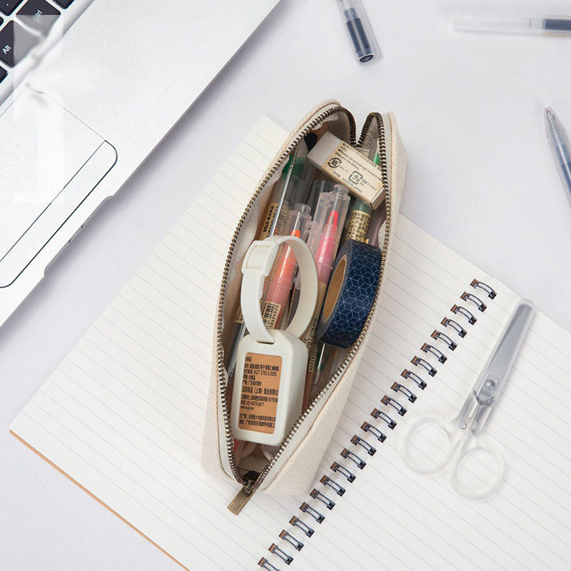 حقيبة أقلام قماشية بسحاب