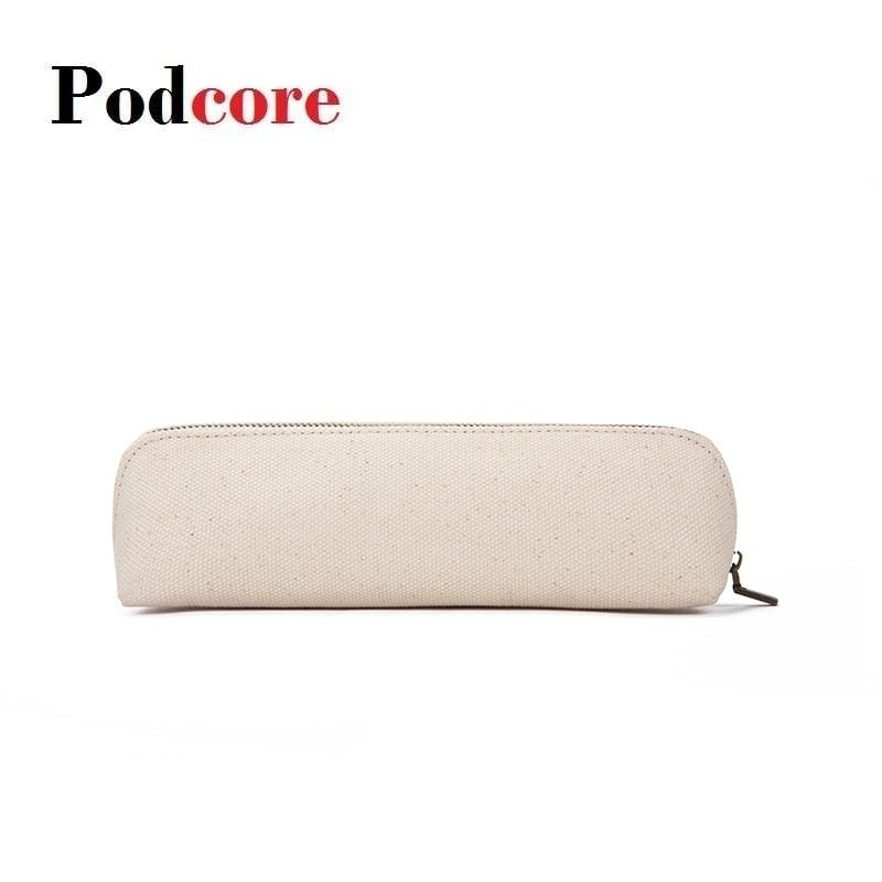 حقيبة أقلام قماشية بسحاب