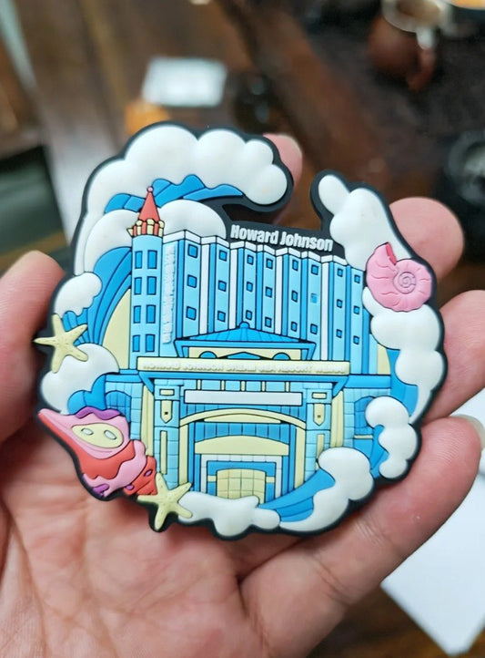 Custom PVC fridge magnet sample - Howard Johnson hotel souvenir design