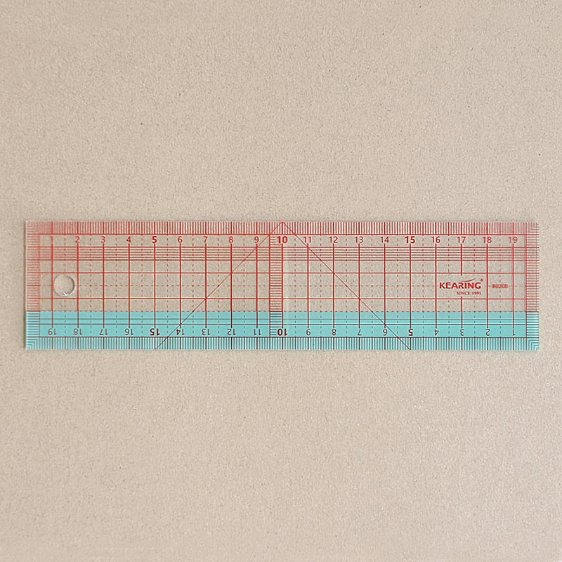 Garment Ruler – Professional Transparent Sewing & Pattern Making Tool with Red Grid and Green Partition