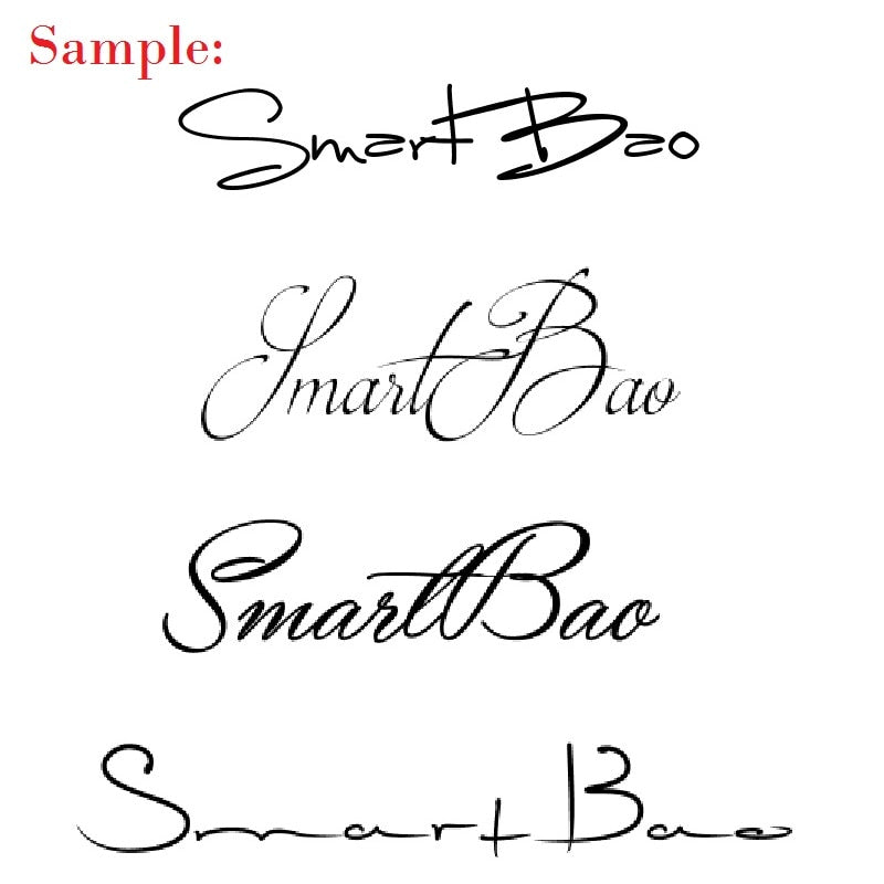 Collection of custom handwritten signature stamps showing different signature styles and clear impressions for personal and professional use.