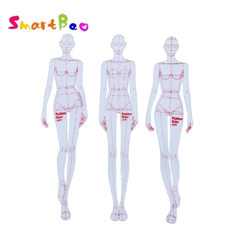 Clocore Fashion Illustration Ruler Template Used to Draw Fashion Models Template, Essential Tools for Fashion Designers