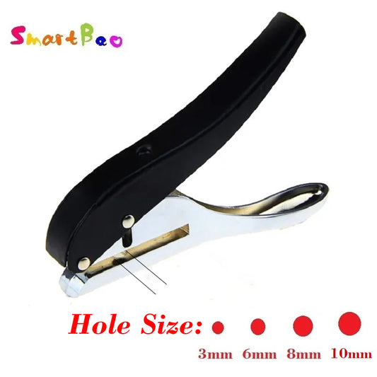 Heavy Duty Hole Punch – Handheld Single Hole Punch 3mm/6mm/8mm/10mm for PVC Cards, Bank Cards, Film, Plastic & Paper