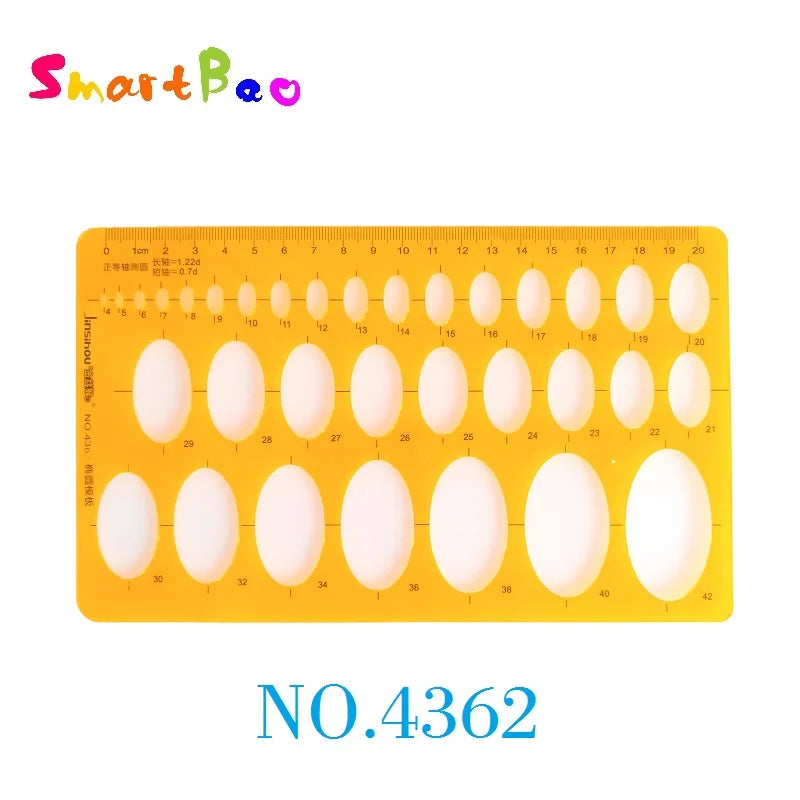 Clocore Plastic Drawing Template Ruler Kit Building Geometric Drawing Ruler for Drafting Illustrations Architecture Wholesale