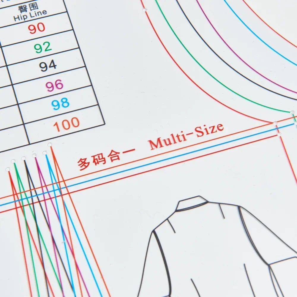 Clocore Professional Women's Shirt Ruler for Creating Basic Shirt Pattern Templates – Essential Tool for Shirt Design and Sewing SF101