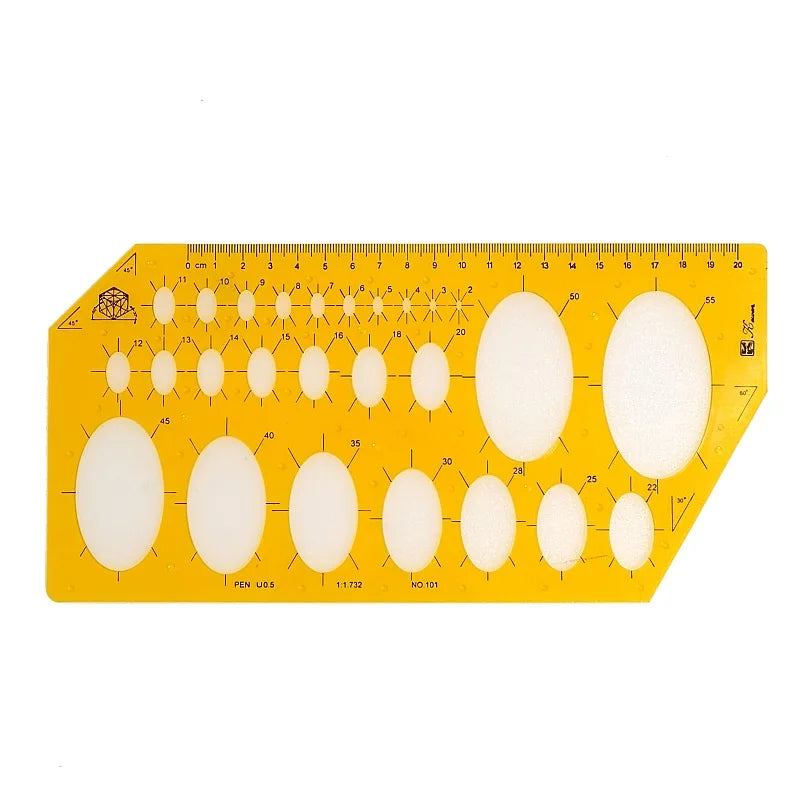 1pcs Professional Drafting Template Ruler for Circles, Ellipses, Curves - Jewelry, Furniture & Architectural Design