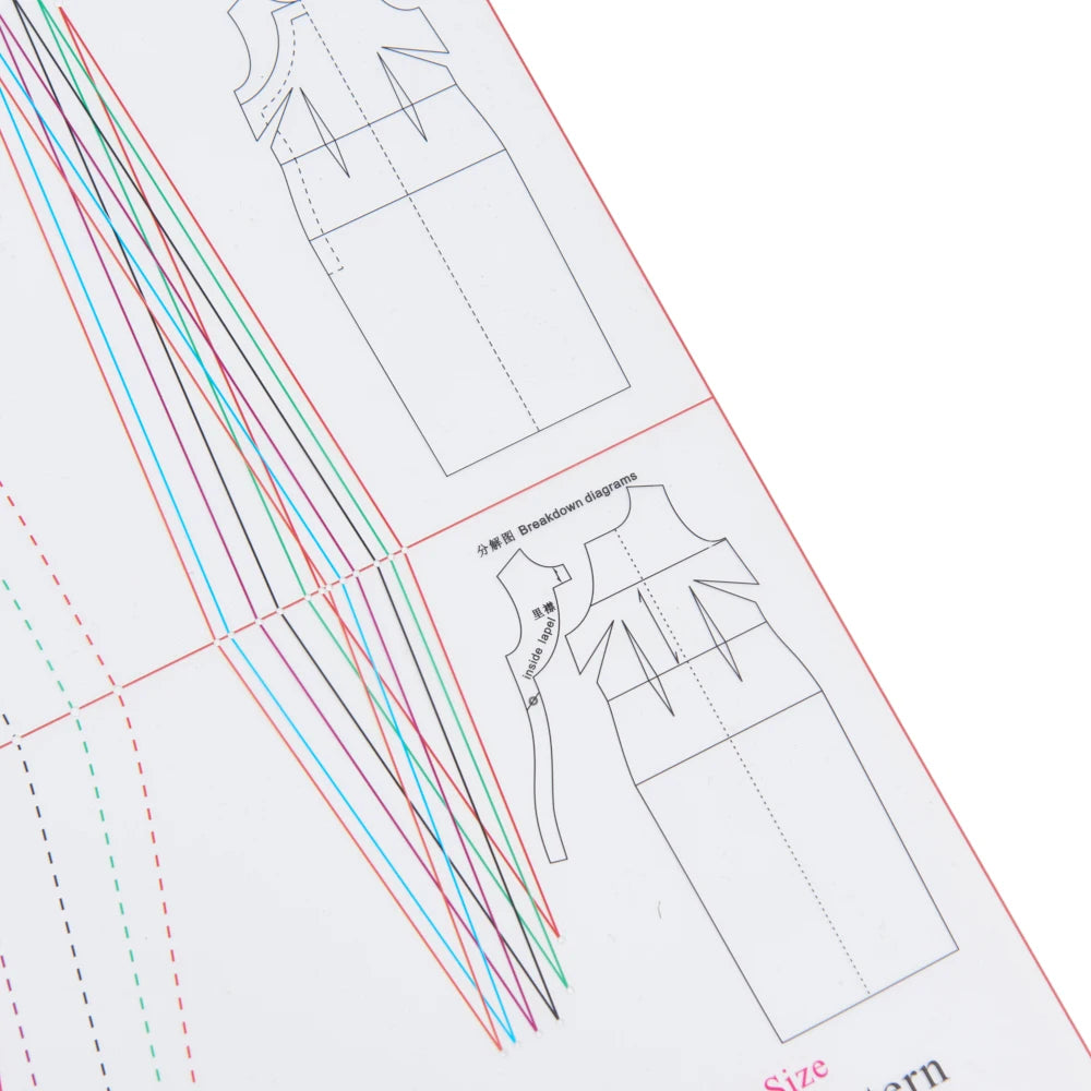 Cheongsam Pattern Basic Block Template | Multi-Size Qipao Sewing Pattern (7 Sizes) | Transparent Plastic Drafting Template