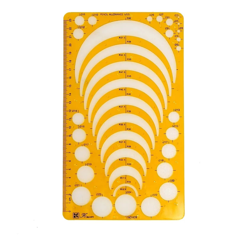 1pcs Professional Drafting Template Ruler for Circles, Ellipses, Curves - Jewelry, Furniture & Architectural Design