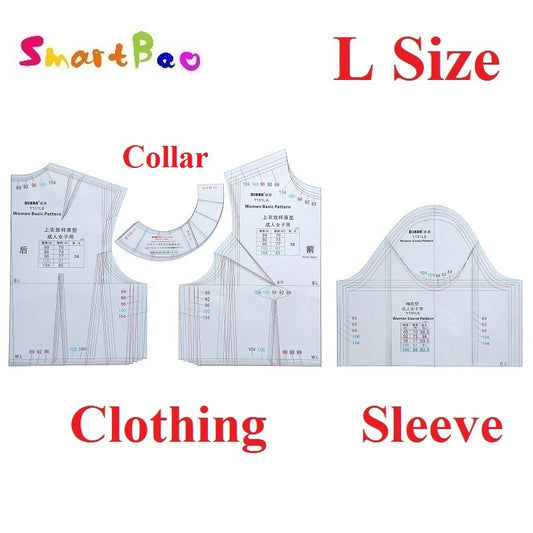 L Size Plastic Sewing Pattern Template - Professional Clothing Prototype Guide for Tops 101L
