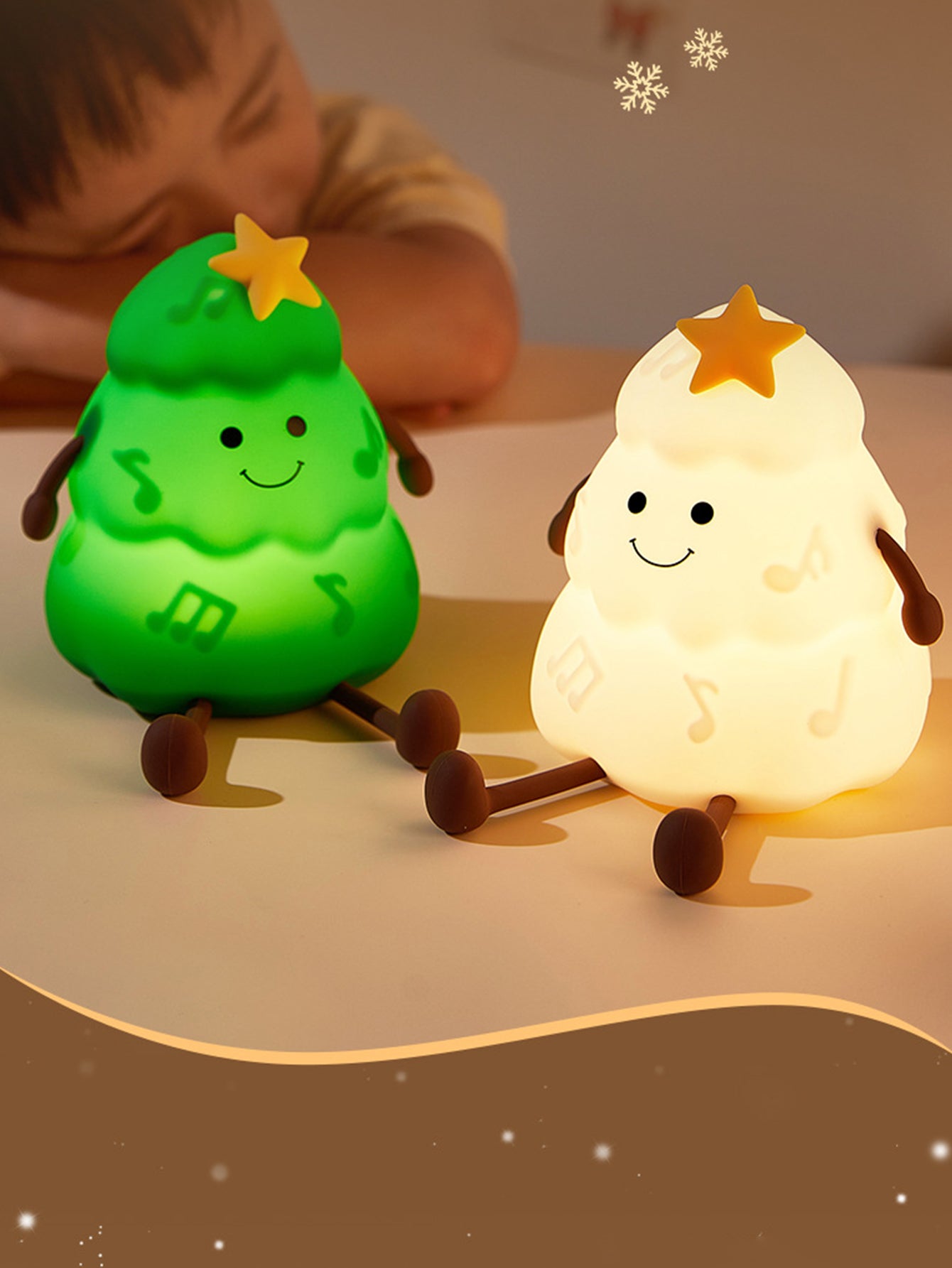 Night Light Silicone Christmas Tree with Phone Holder – 3-Level Dimmable Tap Lamp with Timer, Cute Bedside Silicone Light for Bedroom or Gift